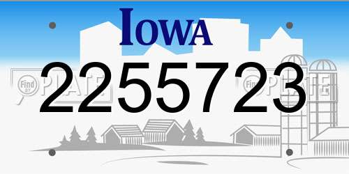 2255723 Iowa License Plate