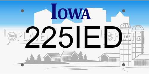225IED Iowa License Plate