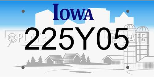 225Y05 Iowa License Plate