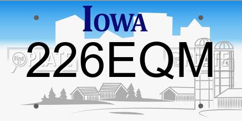 226EQM Iowa License Plate