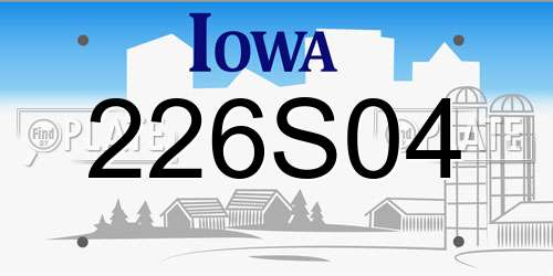 226S04 Iowa License Plate