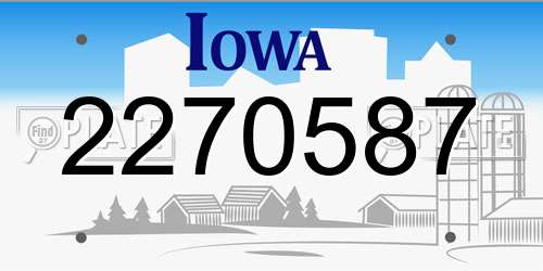 2270587 Iowa License Plate