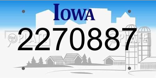 2270887 Iowa License Plate