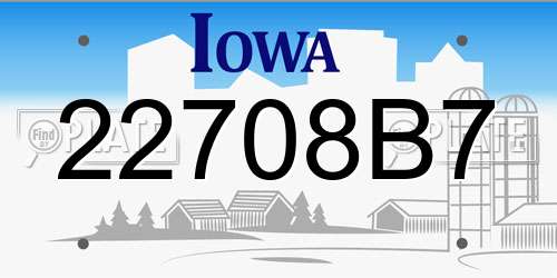 22708B7 Iowa License Plate