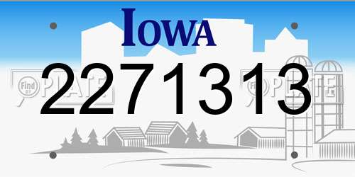 2271313 Iowa License Plate