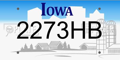 2273HB Iowa License Plate