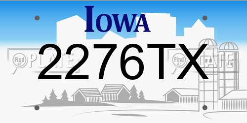 2276TX Iowa License Plate