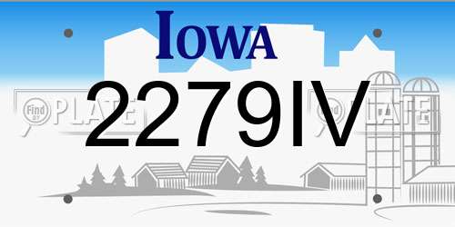 2279IV Iowa License Plate