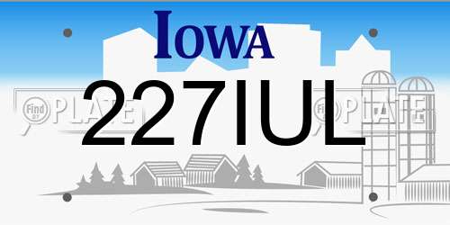 227IUL Iowa License Plate