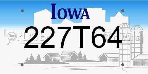 227T64 Iowa License Plate