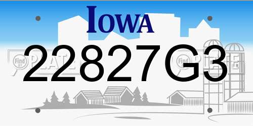 22827G3 Iowa License Plate