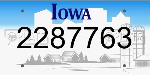 2287763 Iowa License Plate