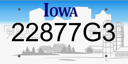 22877G3 Iowa License Plate