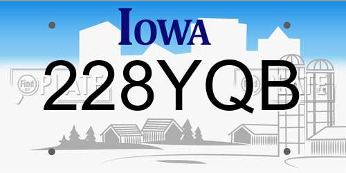 228YQB Iowa License Plate
