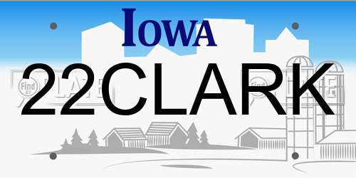 22CLARK Iowa License Plate