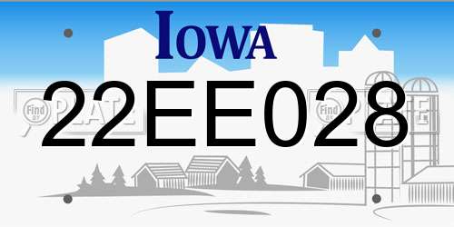 22EE028 Iowa License Plate