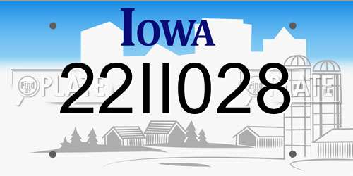22II028 Iowa License Plate
