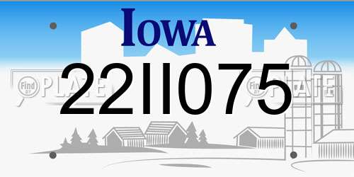 22II075 Iowa License Plate