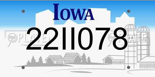 22II078 Iowa License Plate