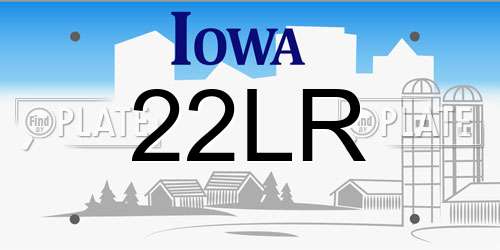 22LR Iowa License Plate