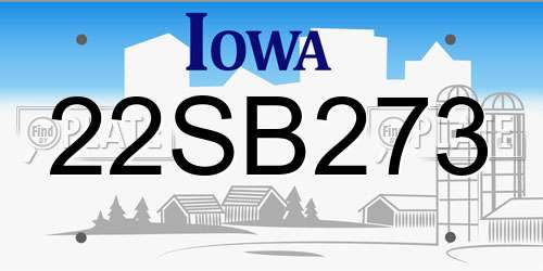 22SB273 Iowa License Plate