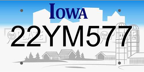 22YM577 Iowa License Plate