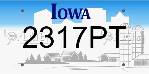 2317PT Iowa License Plate