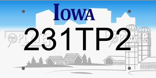 231TP2 Iowa License Plate
