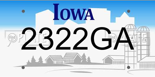 2322GA Iowa License Plate