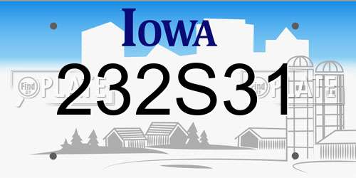 232S31 Iowa License Plate