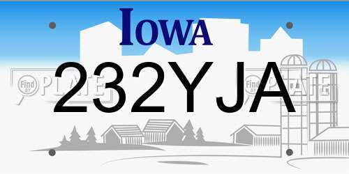 232YJA Iowa License Plate