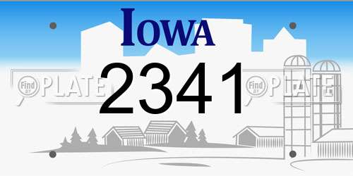 2341 Iowa License Plate