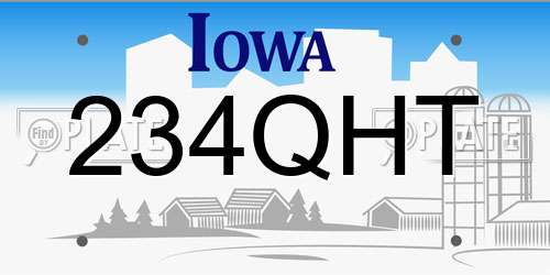 234QHT Iowa License Plate