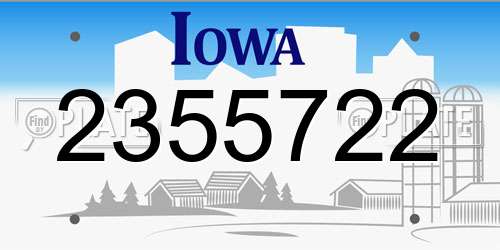2355722 Iowa License Plate