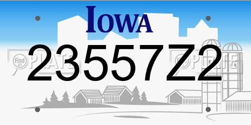 23557Z2 Iowa License Plate
