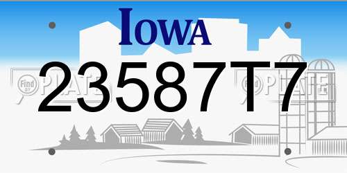 23587T7 Iowa License Plate