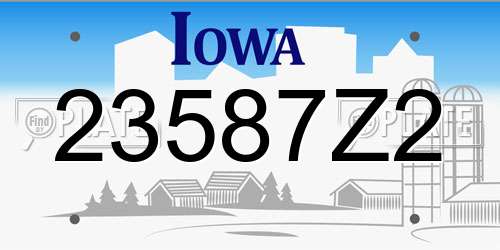 23587Z2 Iowa License Plate