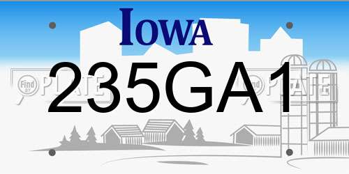 235GA1 Iowa License Plate