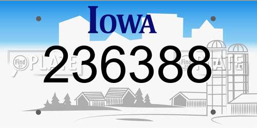 236388 Iowa License Plate