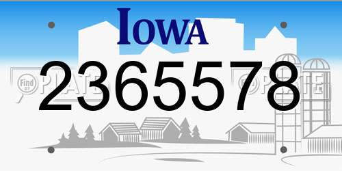 2365578 Iowa License Plate