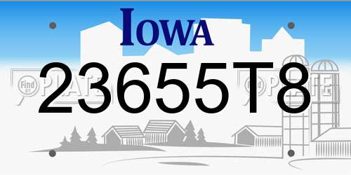 23655T8 Iowa License Plate