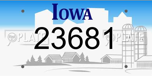 23681 Iowa License Plate