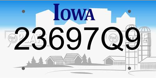 23697Q9 Iowa License Plate