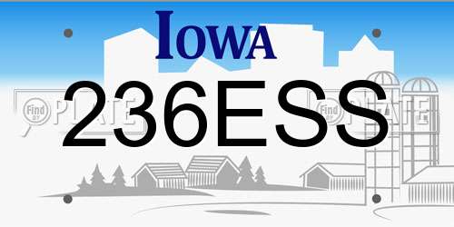 236ESS Iowa License Plate