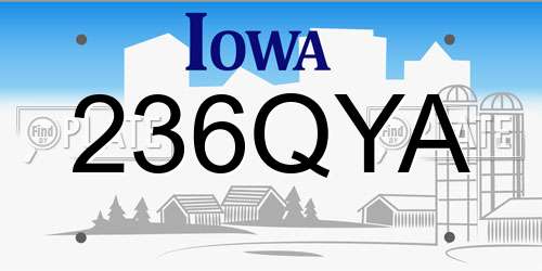 236QYA Iowa License Plate