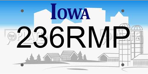 236RMP Iowa License Plate