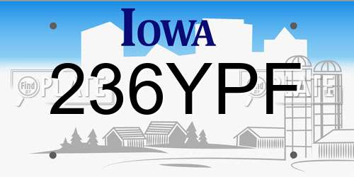 236YPF Iowa License Plate