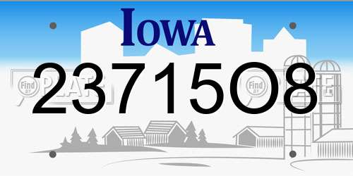 23715O8 Iowa License Plate