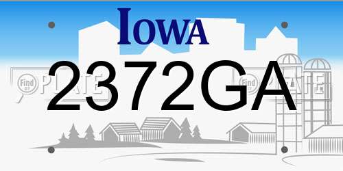 2372GA Iowa License Plate