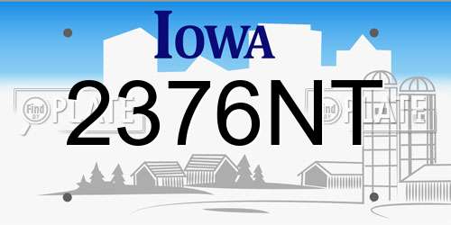 2376NT Iowa License Plate